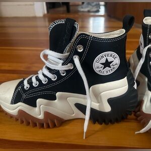 Converse platinum run star motion high top sneakers